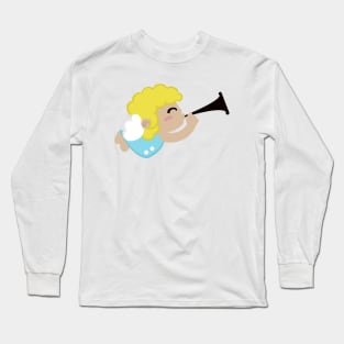 Angel Con Trompeta Feliz Navidad Long Sleeve T-Shirt